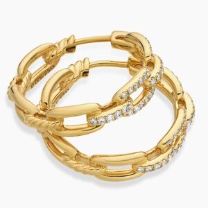 David Yurman Gold and Diamond Link Earrings